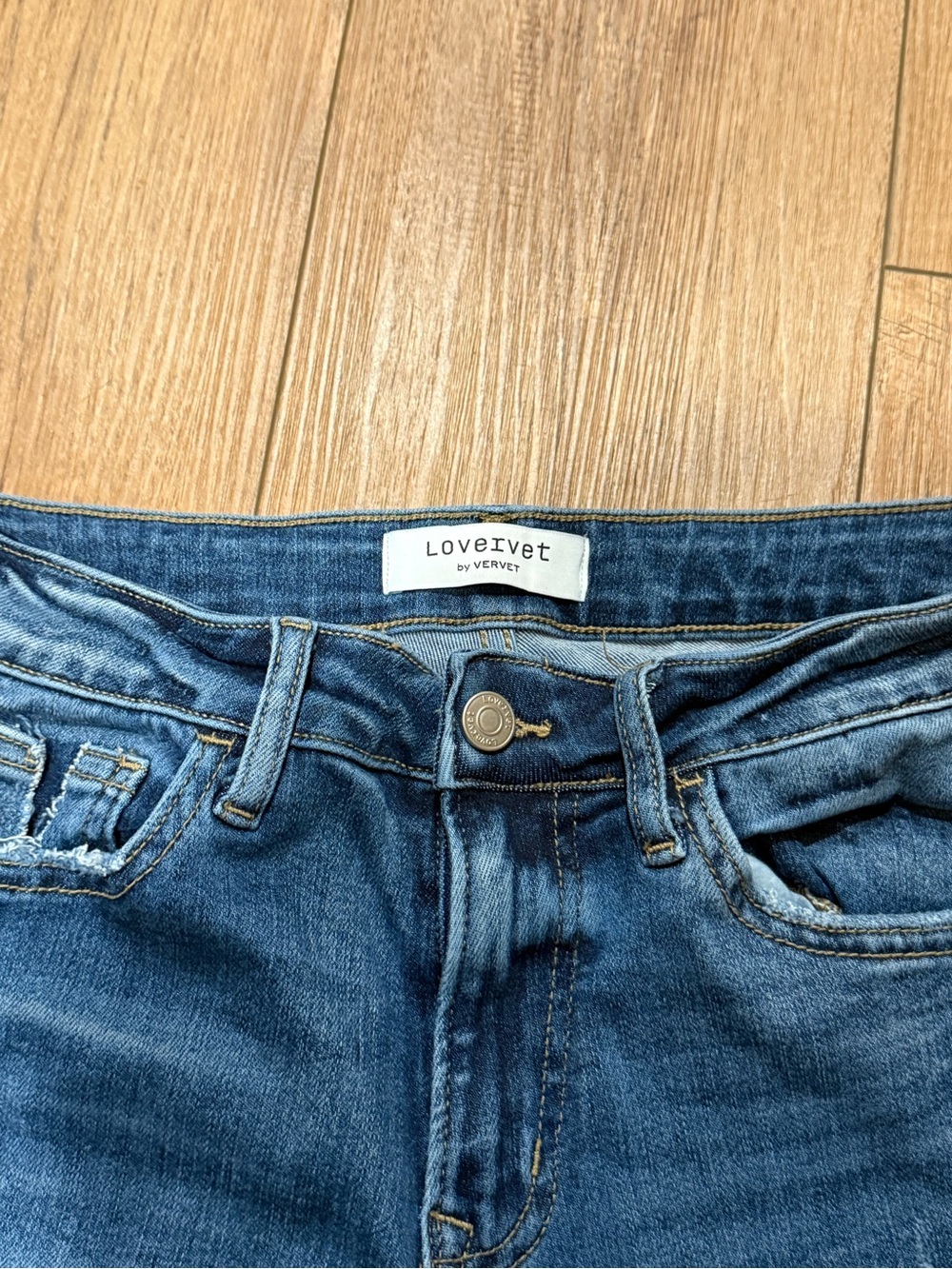 Lovervet by Vervet Relaxed Straight-Leg Ripped Jeans - Medium Blue - Picture 2 of 4